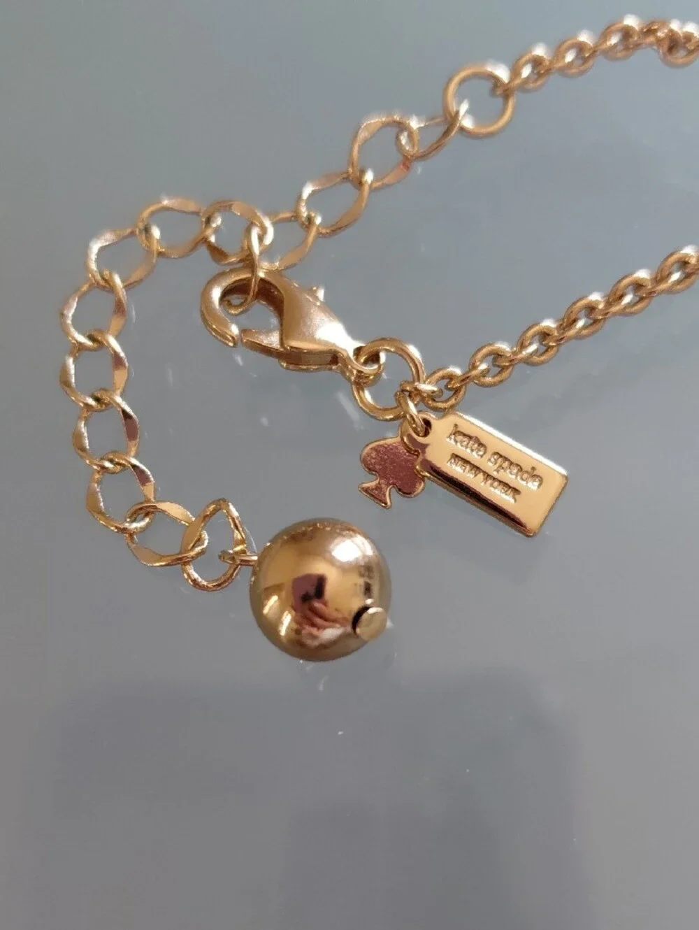 Kate Spade New York Gold Plated Statement Crystal Necklace Signed 17